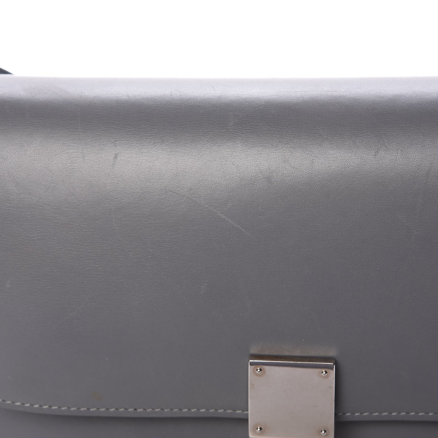 Box Calfskin Medium Classic Box Flap Bag Grey