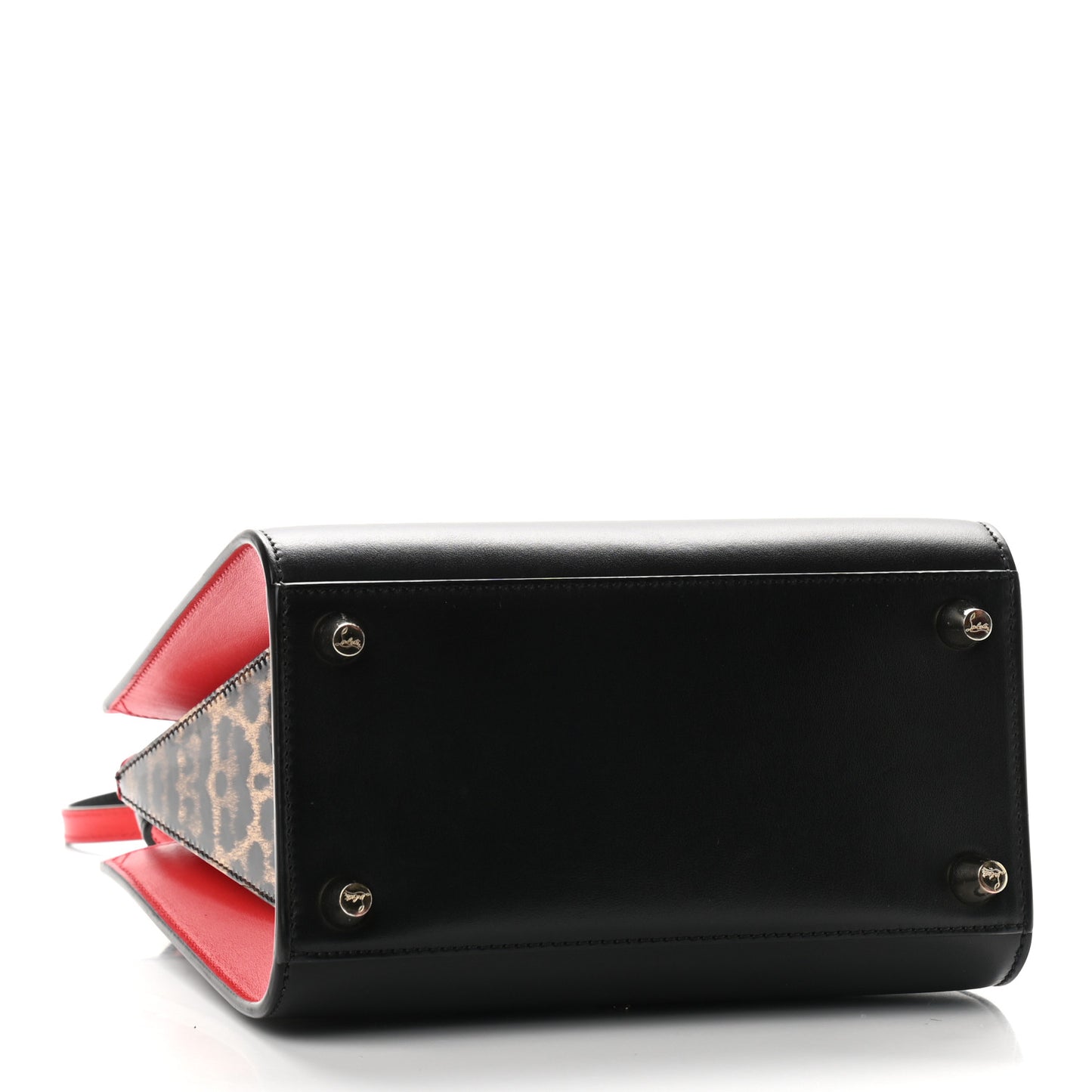 Calfskin Patent Leopard Studded Small Paloma Black