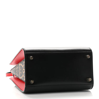 Christian Louboutin Calfskin Patent Leopard Studded Small Paloma Black 4 of 12
