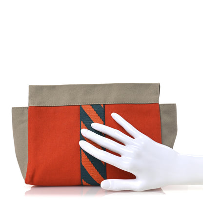 Hermes Canvas Jimetou PM Orange Feu Gris Ponce 2 of 12