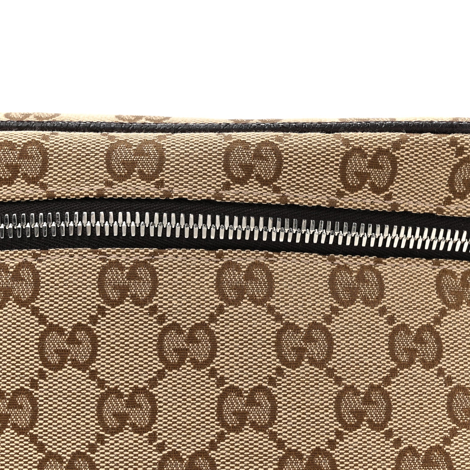 Gucci Monogram Dollar Calfskin Waist Pouch Beige Ebony Testa di Moro Marrone Scuro 8 of 10
