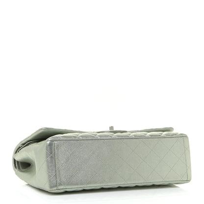 Chanel Metallic Lambskin Quilted Maxi Double Flap Green 4 of 14