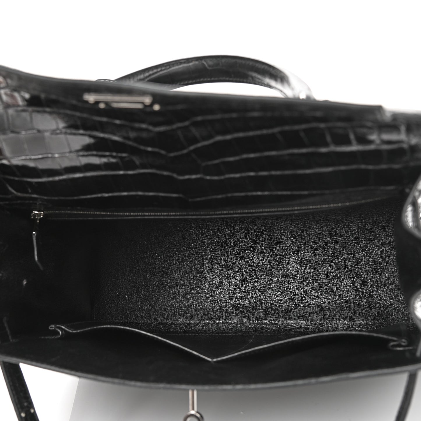 Shiny Niloticus Crocodile Kelly Sellier 32 Black