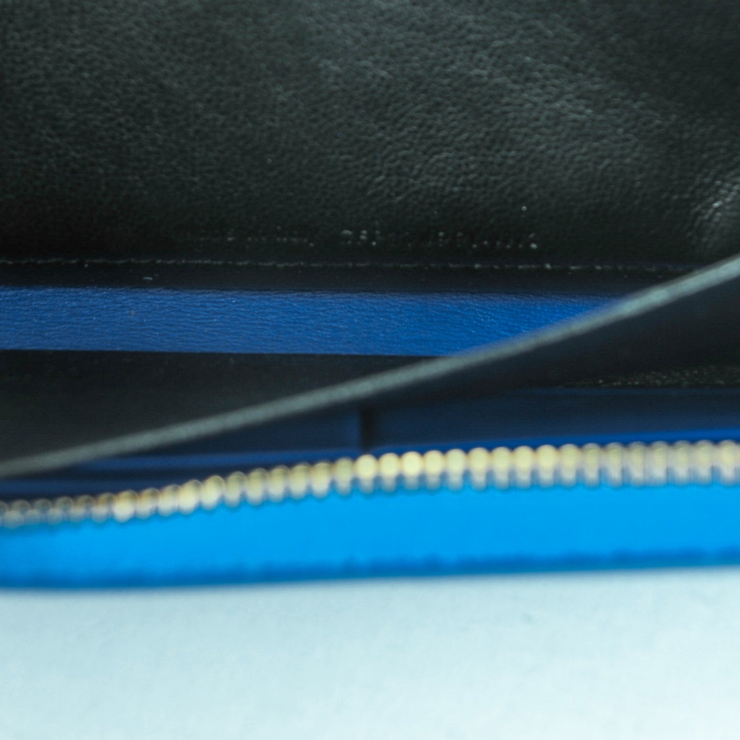 Calfskin Classic Y Ligne Zip Around Wallet Blue