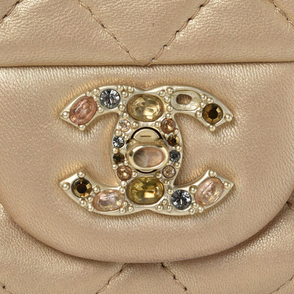 Chanel Metallic Lambskin Quilted Medium Precious Jewel Single Flap Gold 14 of 17