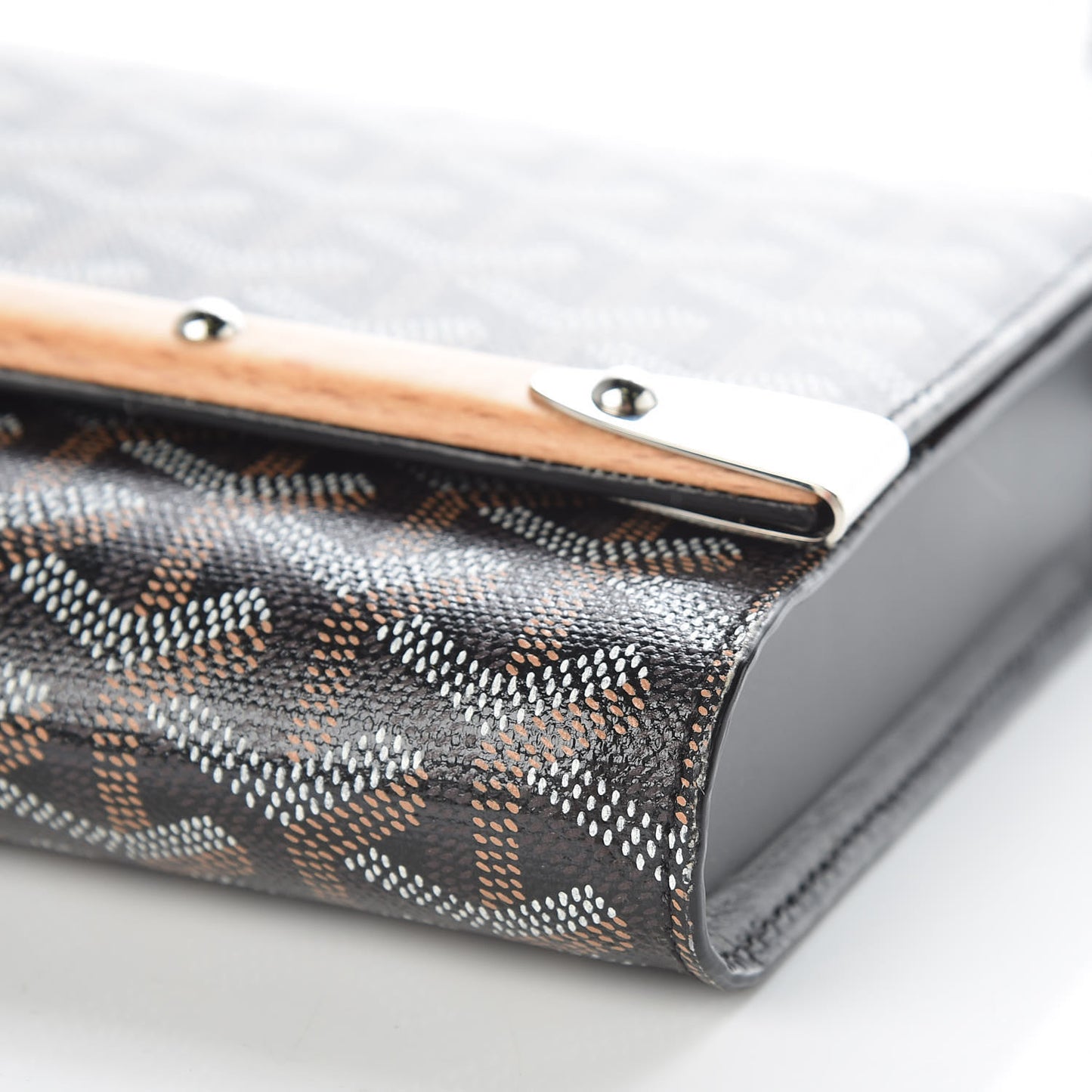 Goyardine Monte Carlo Bois Clutch With Strap Black