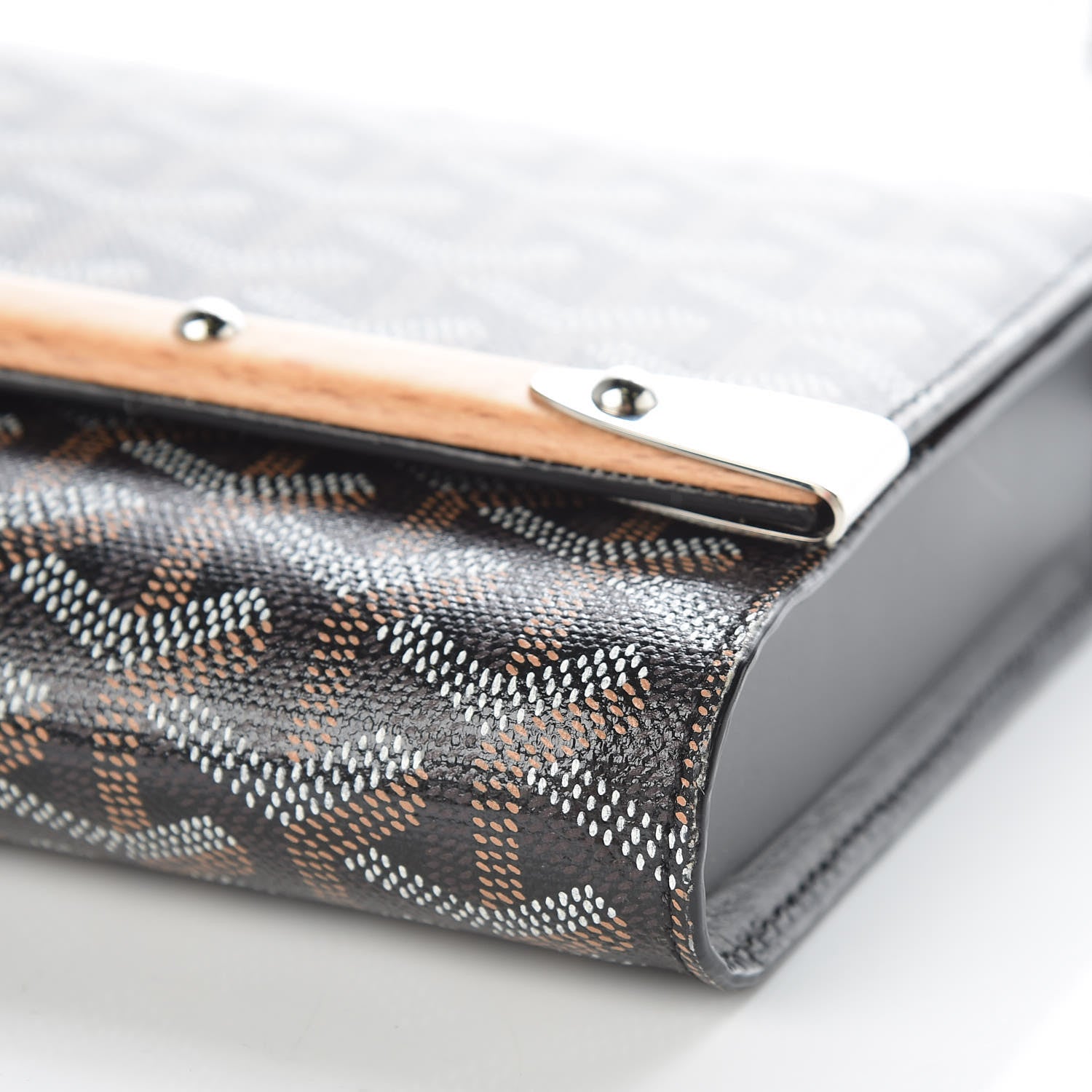 Goyard Goyardine Monte Carlo Bois Clutch With Strap Black 9 of 10