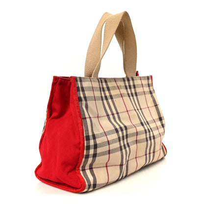 Burberry Vintage Check Tote Red 3 of 12