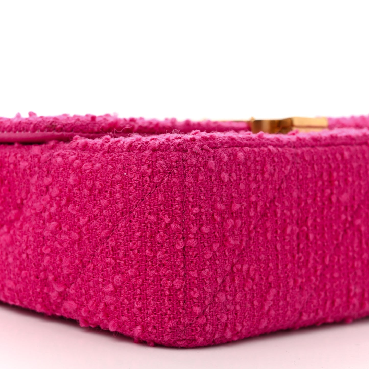 Boucle Tweed Patchwork Monogram Medium Jamie Baguette Magenta