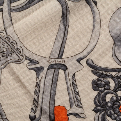 Hermes Cashmere Silk Concours D'Etriers Shawl 140 6 of 6