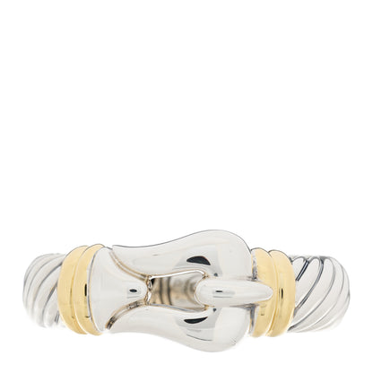 David Yurman Sterling Silver 18K Yellow Gold 15mm Cable Buckle Bracelet 1 of 3