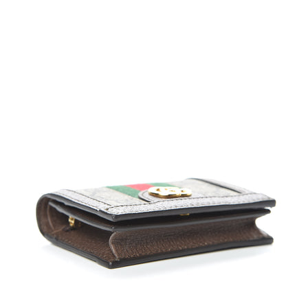 Gucci GG Supreme Monogram Web Ophidia Card Case Beige New Acero 4 of 7