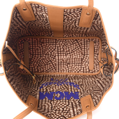 MCM Visetos Medium Liz Reversible Shopper Tote Cognac 5 of 19