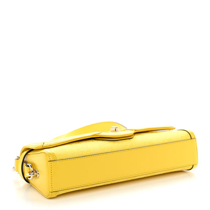 Gucci GG Monogram Textured Dollar Calfskin Small Luce Shoulder Bag Yellow 4 of 10