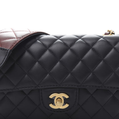 Chanel Calfskin Quilted Small Strap Into Flap Bag Black Brown 11 of 12