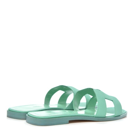 Hermes Epsom Oran Sandals 36.5 Malachite 4 of 8