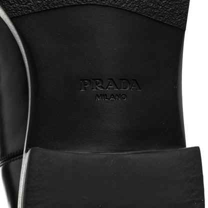 Prada Spazzolato Metal Triangle Logo 50mm Chelsea Boots 38 Black 6 of 8