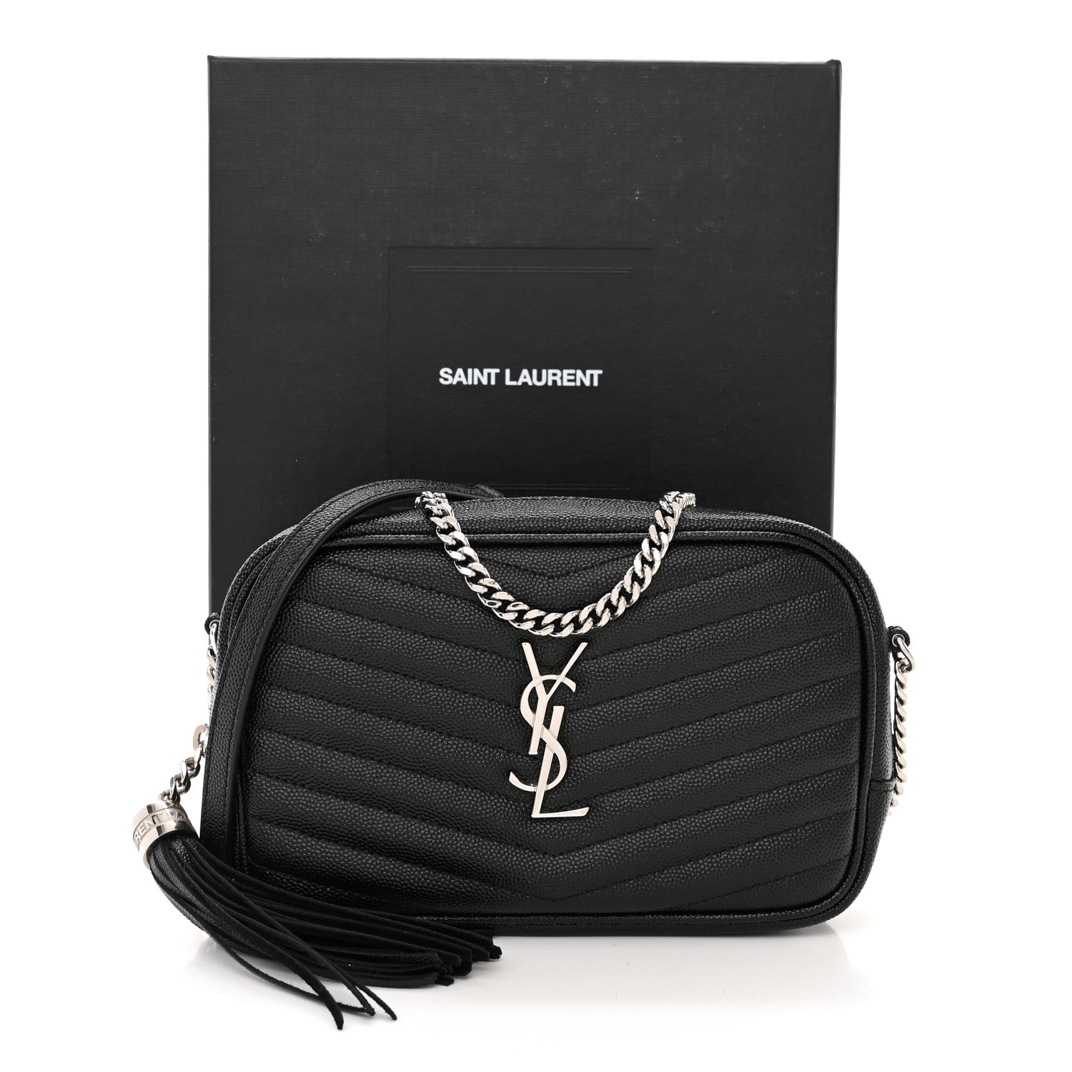 Saint Laurent Grain De Poudre Matelasse Monogram Mini Lou Camera Bag Black 11 of 11