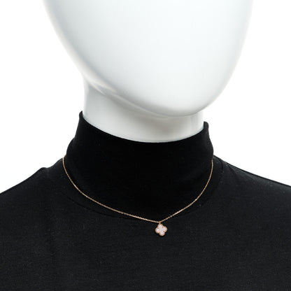 Van Cleef & Arpels 18K Rose Gold Carnelian Sweet Alhambra Pendant Necklace 2 of 5