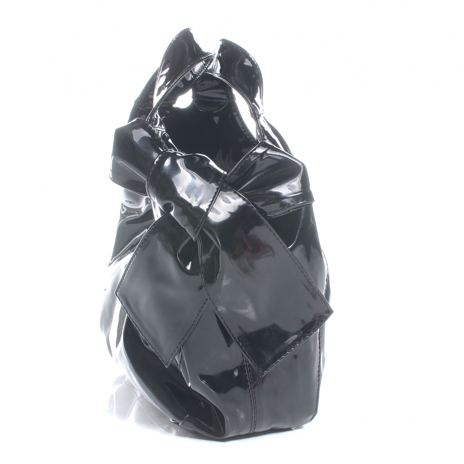 Valentino Garavani Patent Lacca Small Nuage Bow Hobo Black 4 of 7