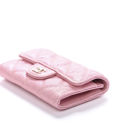 Chanel Iridescent Caviar Quilted Flap Card Holder Rose Pink 7 of 13