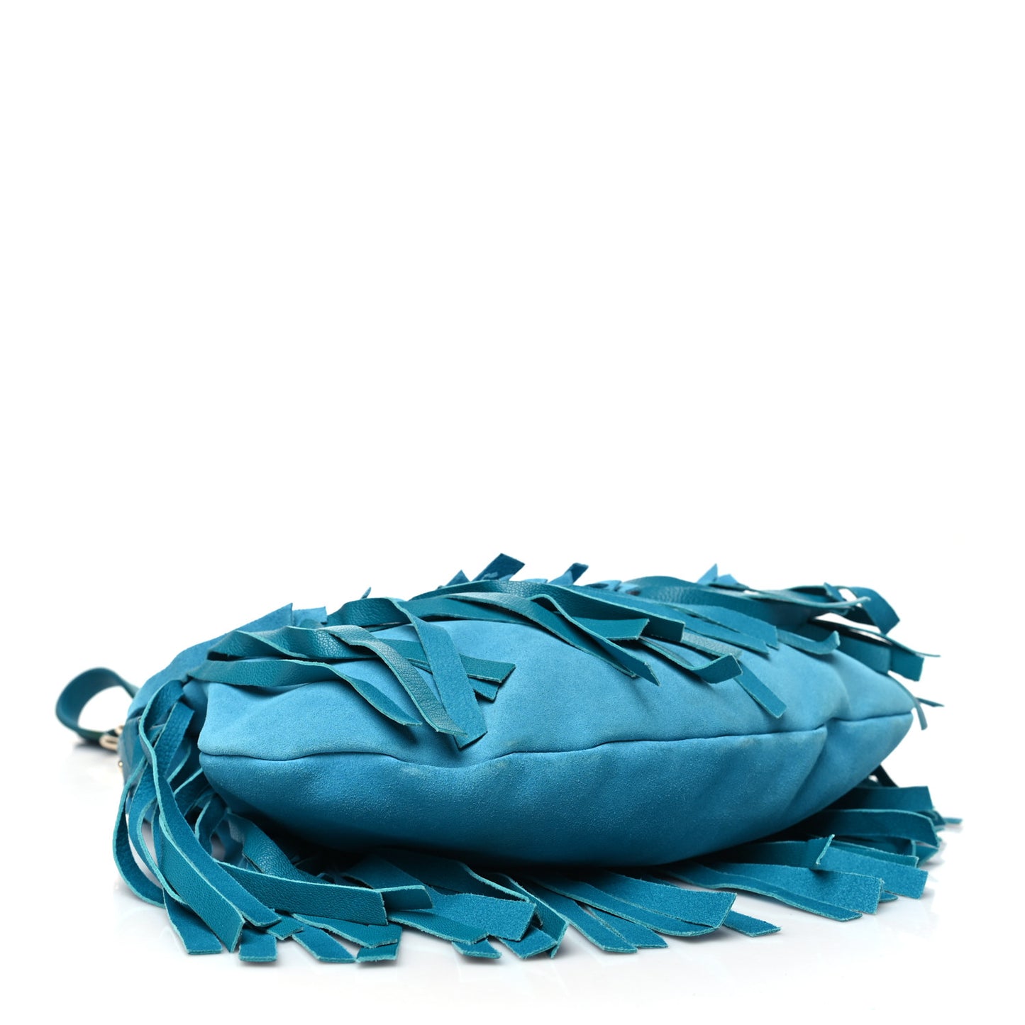 Suede Boheme Fringe Hobo Blue