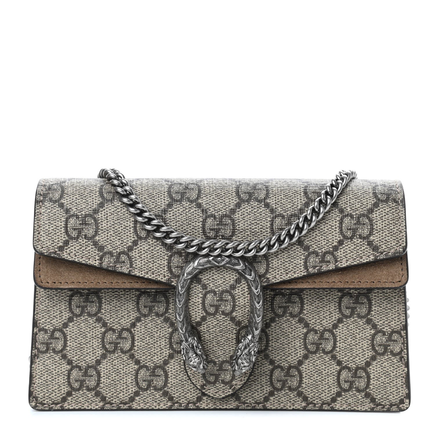 Gucci GG Supreme Monogram Super Mini Dionysus Shoulder Bag Taupe 1 of 4