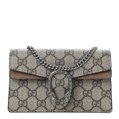 Gucci GG Supreme Monogram Super Mini Dionysus Shoulder Bag Taupe 1 of 4