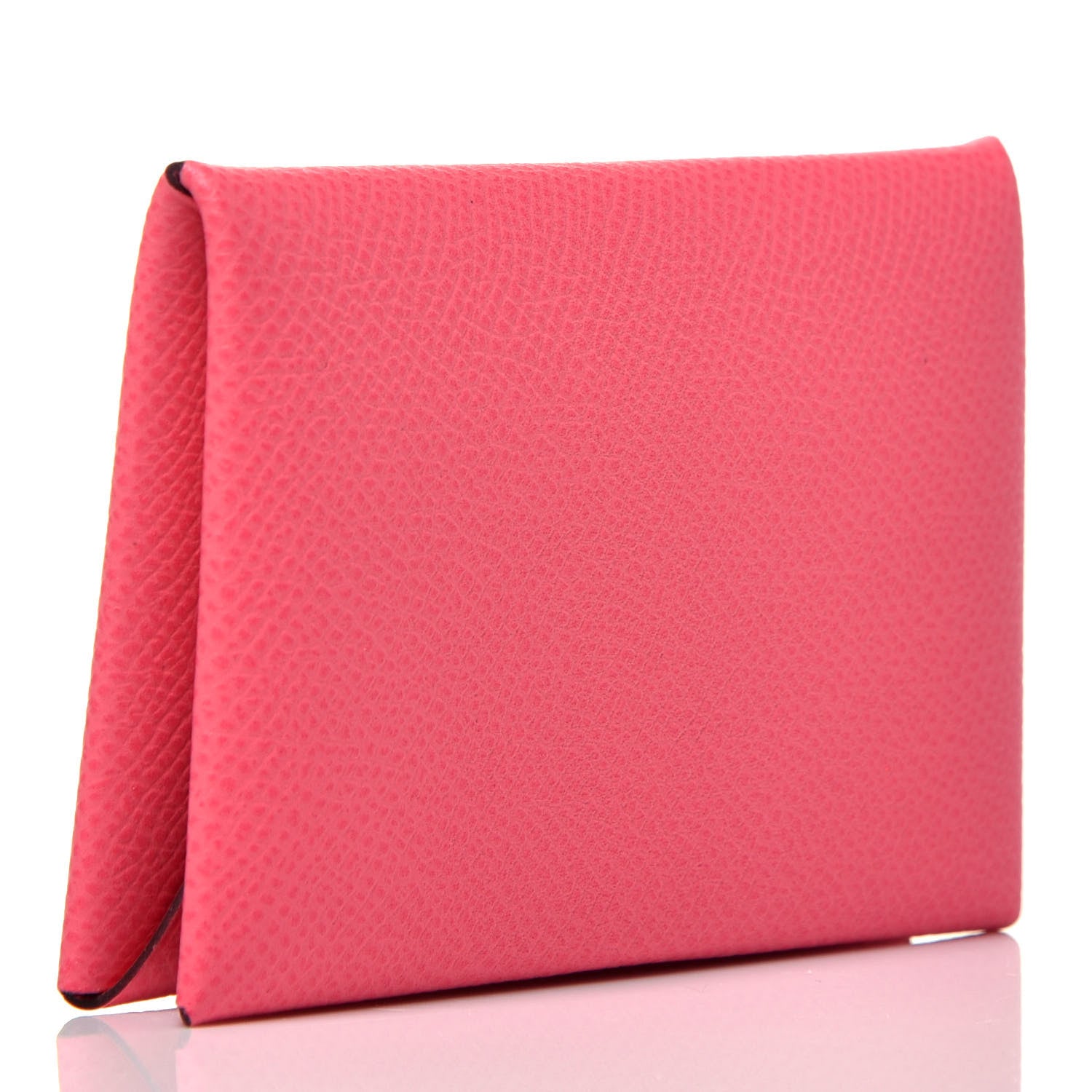 Hermes Epsom Calvi Card Case Rose Azalee 3 of 7