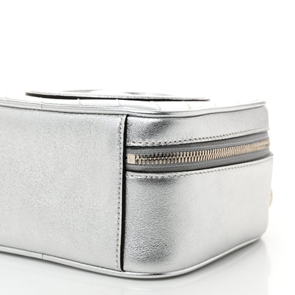 Gucci Metallic Sakai Be Green Calfskin Diagonal Stitched Blondie Top Handle Bag Silver 10 of 10