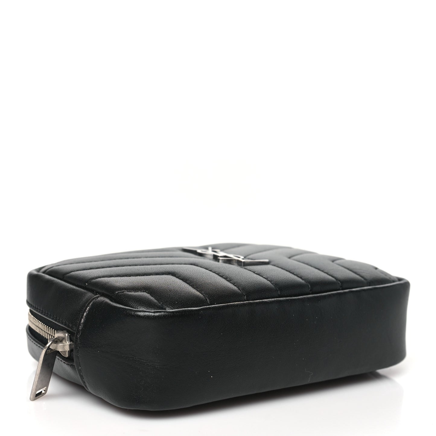 Lambskin Y Quilted Monogram Loulou Cosmetic Case Black