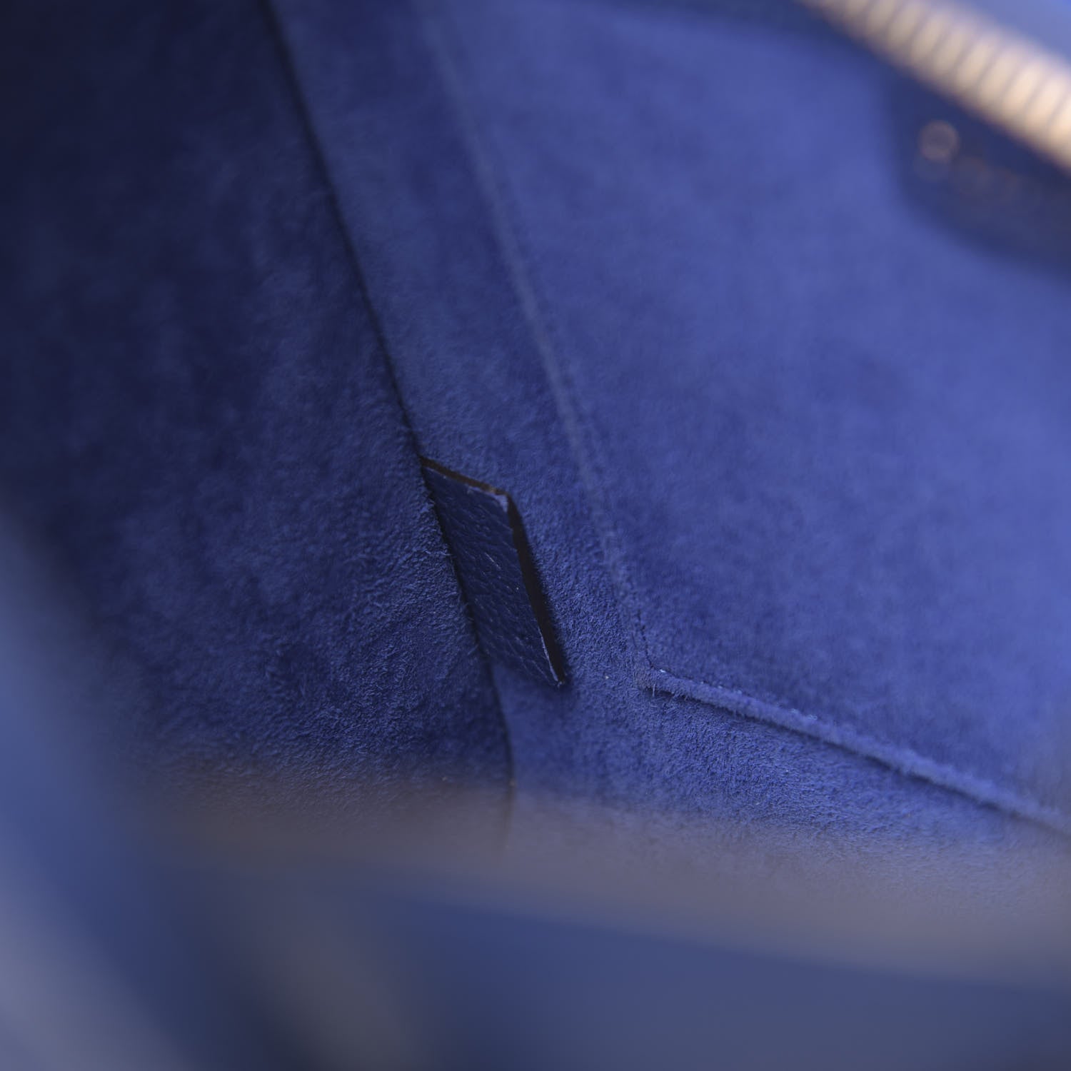 Celine Drummed Calfskin Nano Luggage Indigo 8 of 12