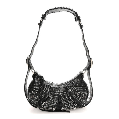 Balenciaga Agneau Arena Used Effect Le Cagole Shoulder Bag XS Black 1 of 11