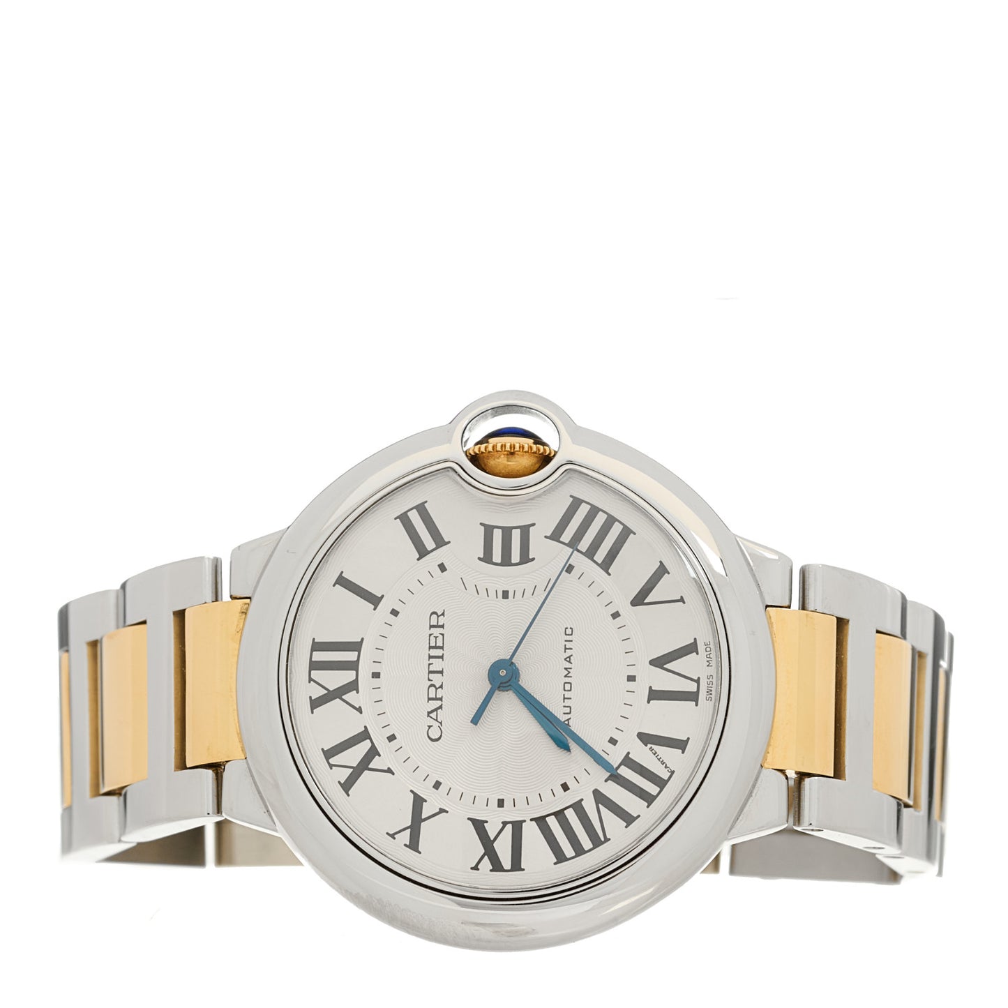 Stainless Steel 18K Yellow Gold 36mm Ballon Bleu De Cartier Automatic Watch