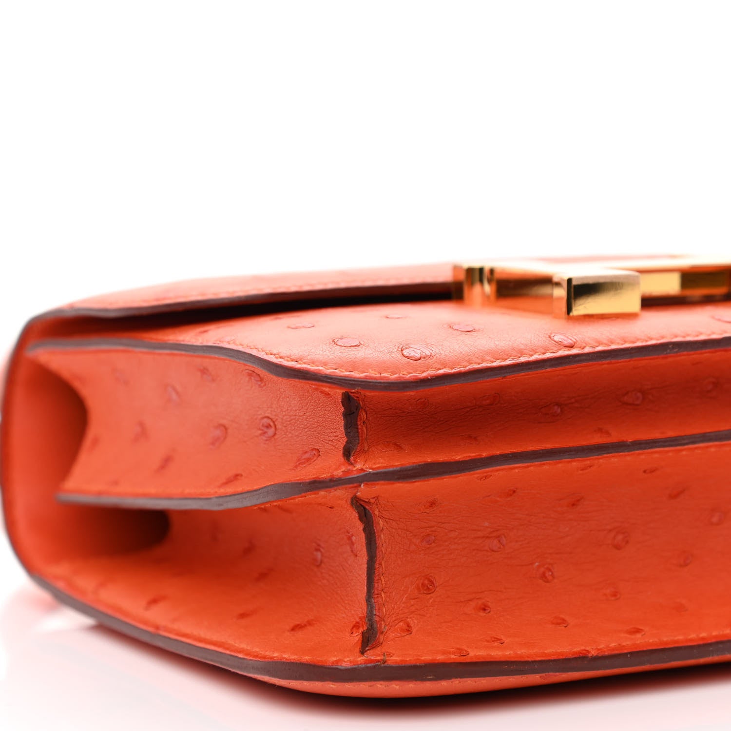 Hermes Ostrich Constance 18 Tangerine 9 of 11