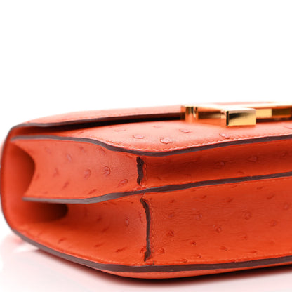 Hermes Ostrich Constance 18 Tangerine 9 of 11
