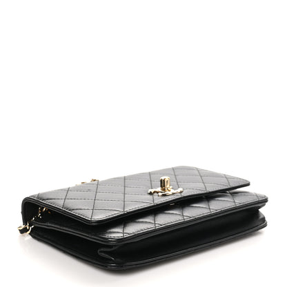 Chanel Lambskin Quilted Trendy CC Wallet On Chain WOC Black 4 of 13