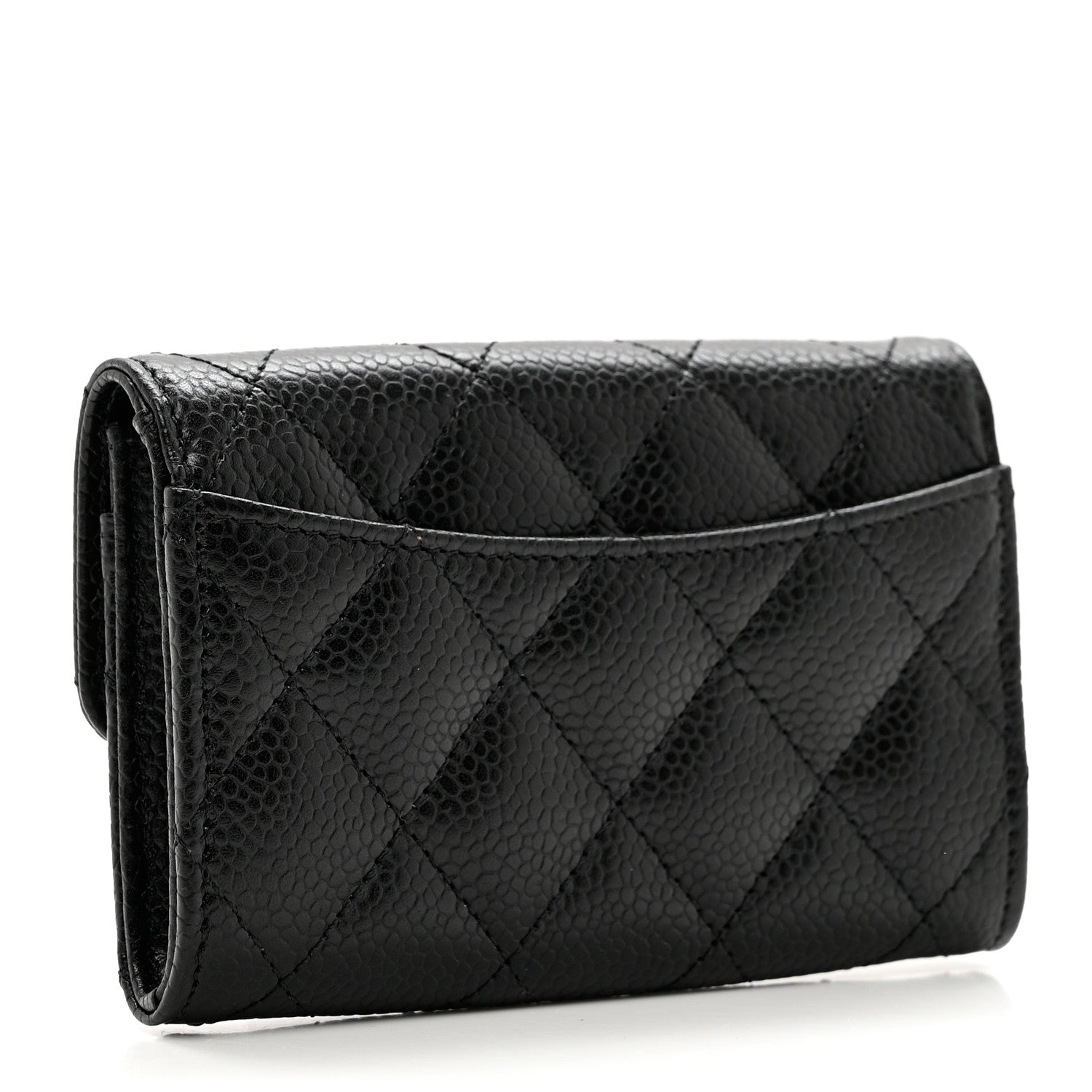 Chanel Caviar Quilted Flap Card Holder Wallet Black 3 of 9