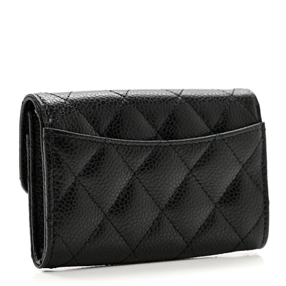 Chanel Caviar Quilted Flap Card Holder Wallet Black 3 of 9
