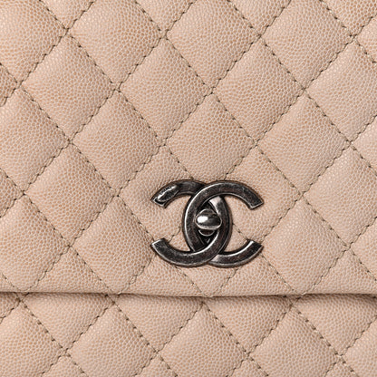Chanel Caviar Quilted Small Coco Handle Flap Light Beige 10 of 11