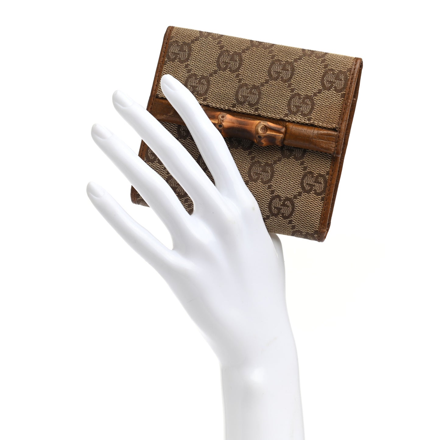 Monogram Bamboo Bar Compact Wallet Brown
