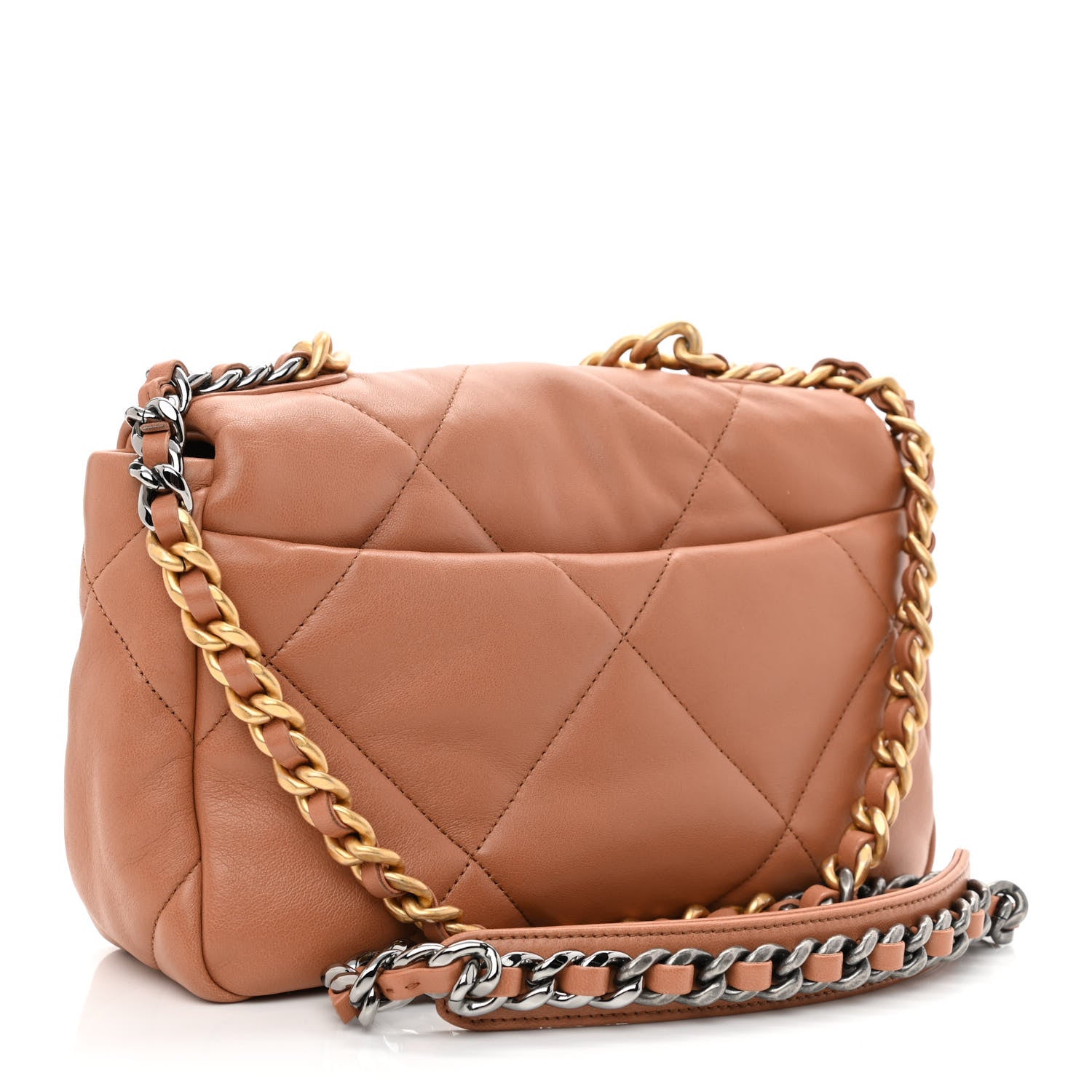 Chanel Lambskin Quilted Medium Chanel 19 Flap Brown 3 of 10