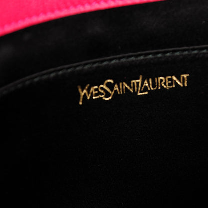 Saint Laurent Calfskin Monogram Large Belle De Jour Clutch Lipstick Fuchsia 6 of 7