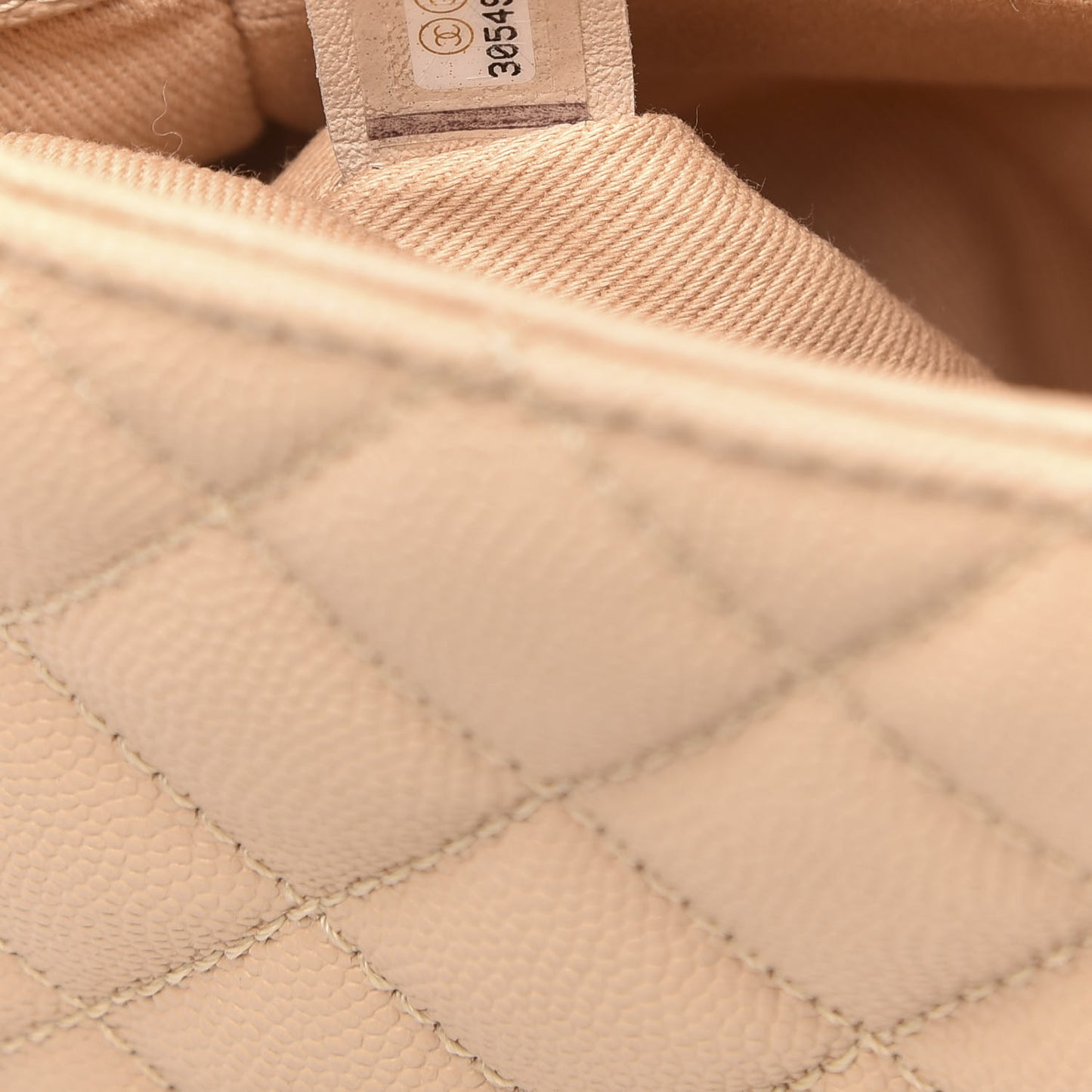 Caviar Quilted Small Coco Handle Flap Light Beige