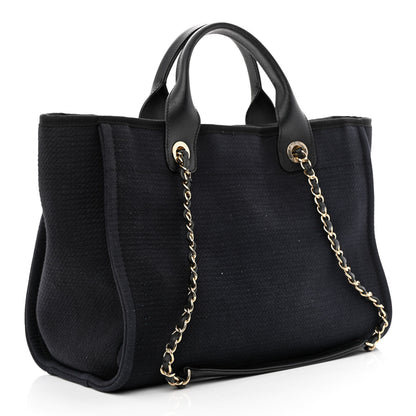 Chanel Mixed Fibers Small Deauville Tote Black 4 of 16