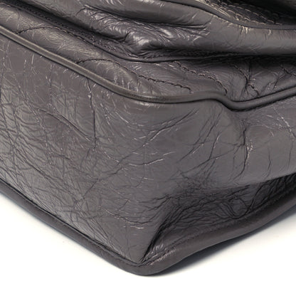 Saint Laurent Crinkled Calfskin Matelasse Monogram Medium Niki Chain Satchel Fog 8 of 9
