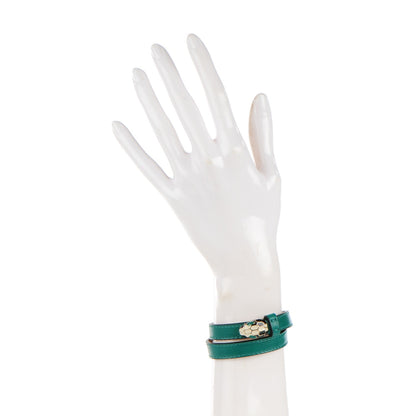 Bulgari Calfskin Serpenti Forever Double Coil Bracelet S Emerald Green 2 of 5