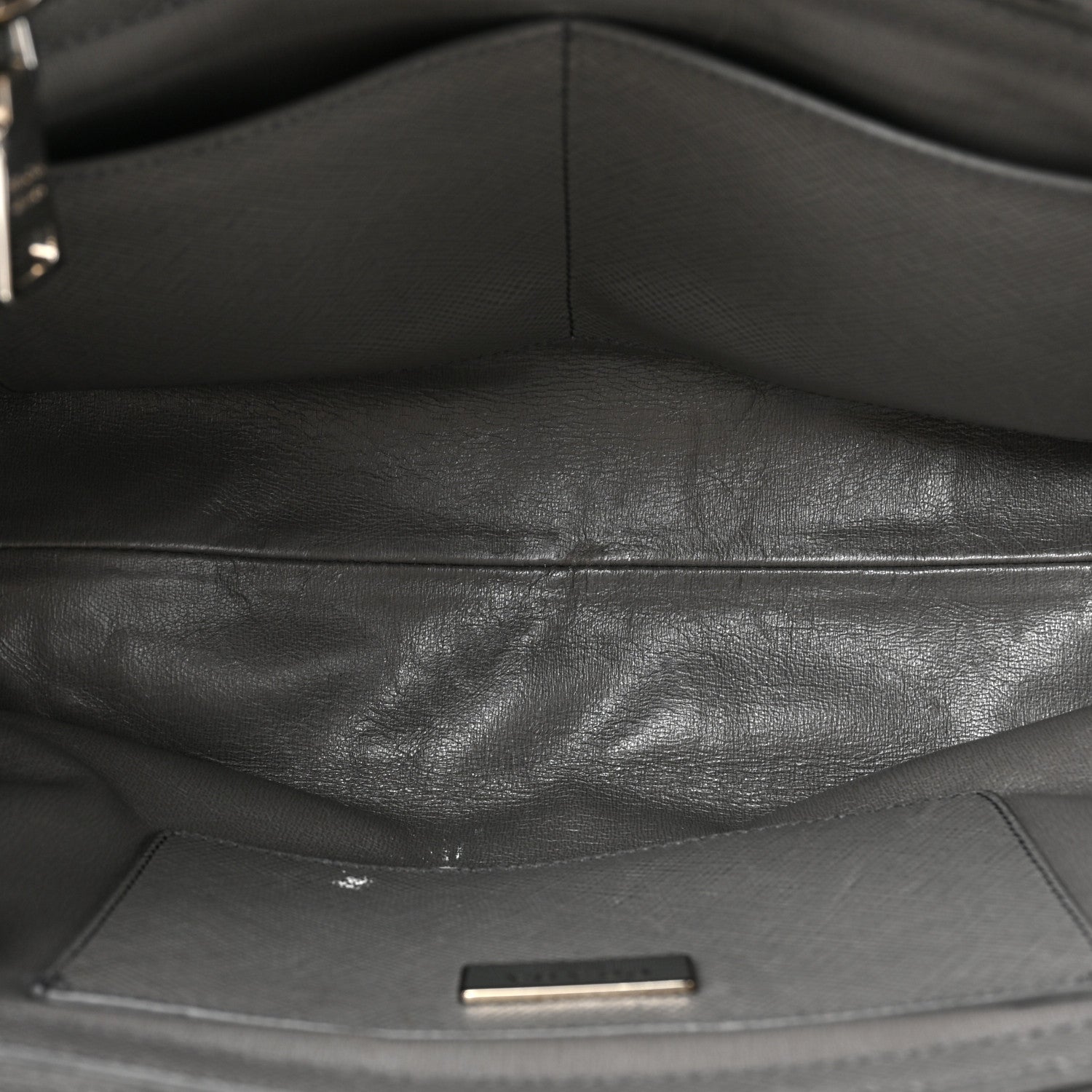 Prada Saffiano Cuir Double Zip Frame Tote Marmo 6 of 17