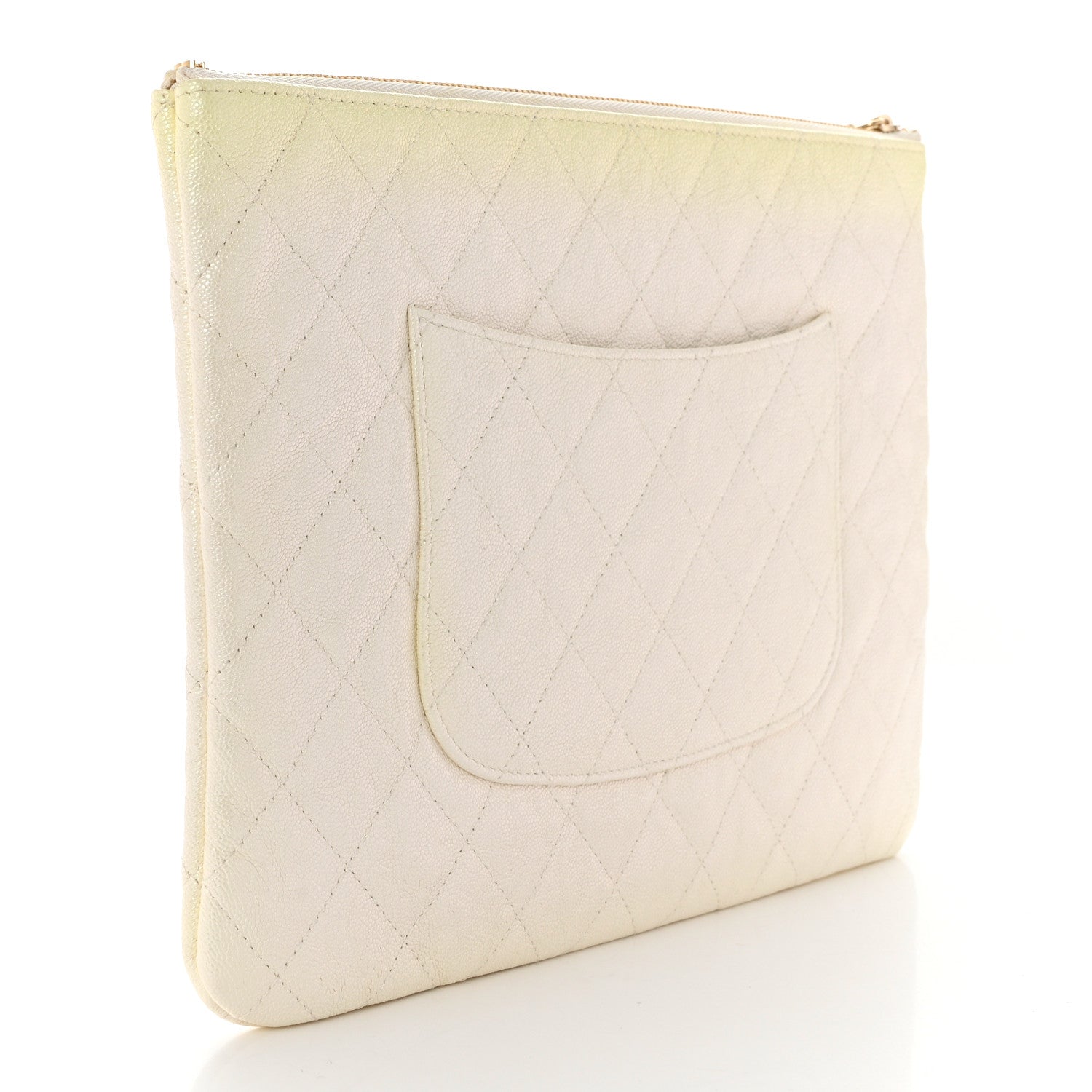 Chanel Iridescent Caviar Medium Night by the C Pouch Clutch White 3 of 8