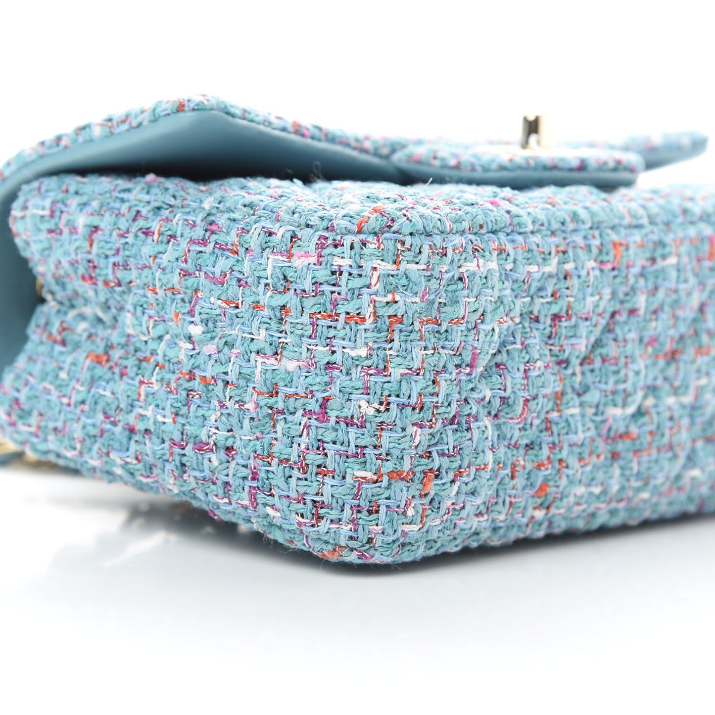 Tweed Quilted Mini Rectangular Flap Turquoise Purple White Red